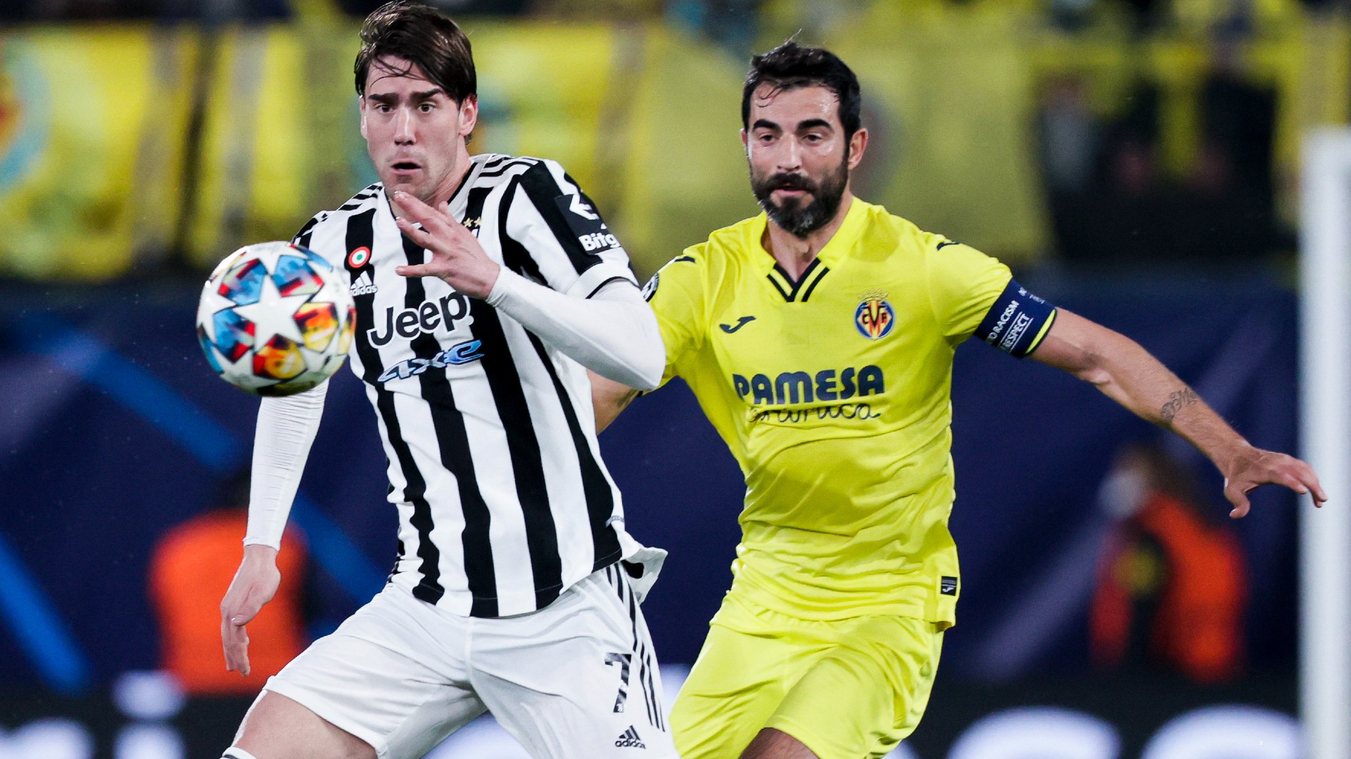 Juventus Turin Dusan Vlahovic Raul Albiol FC Villarreal Champions League 22022022
