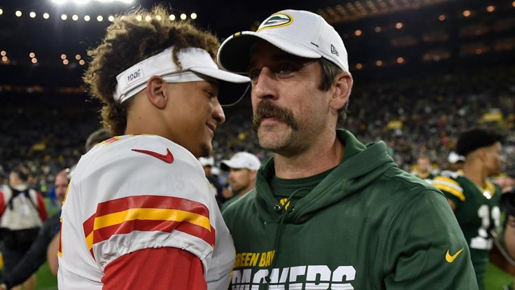 Mahomes Rodgers NFL Kansas Packers