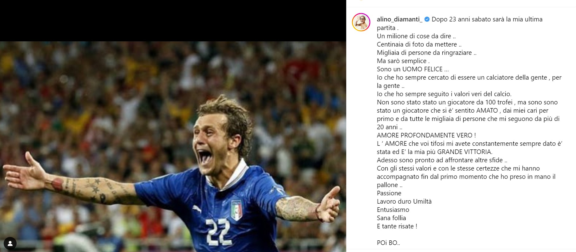 Alessandro Diamanti si ritira