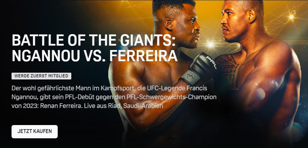 Battle of the Giants Ngannou vs. Ferreira MMA Banner