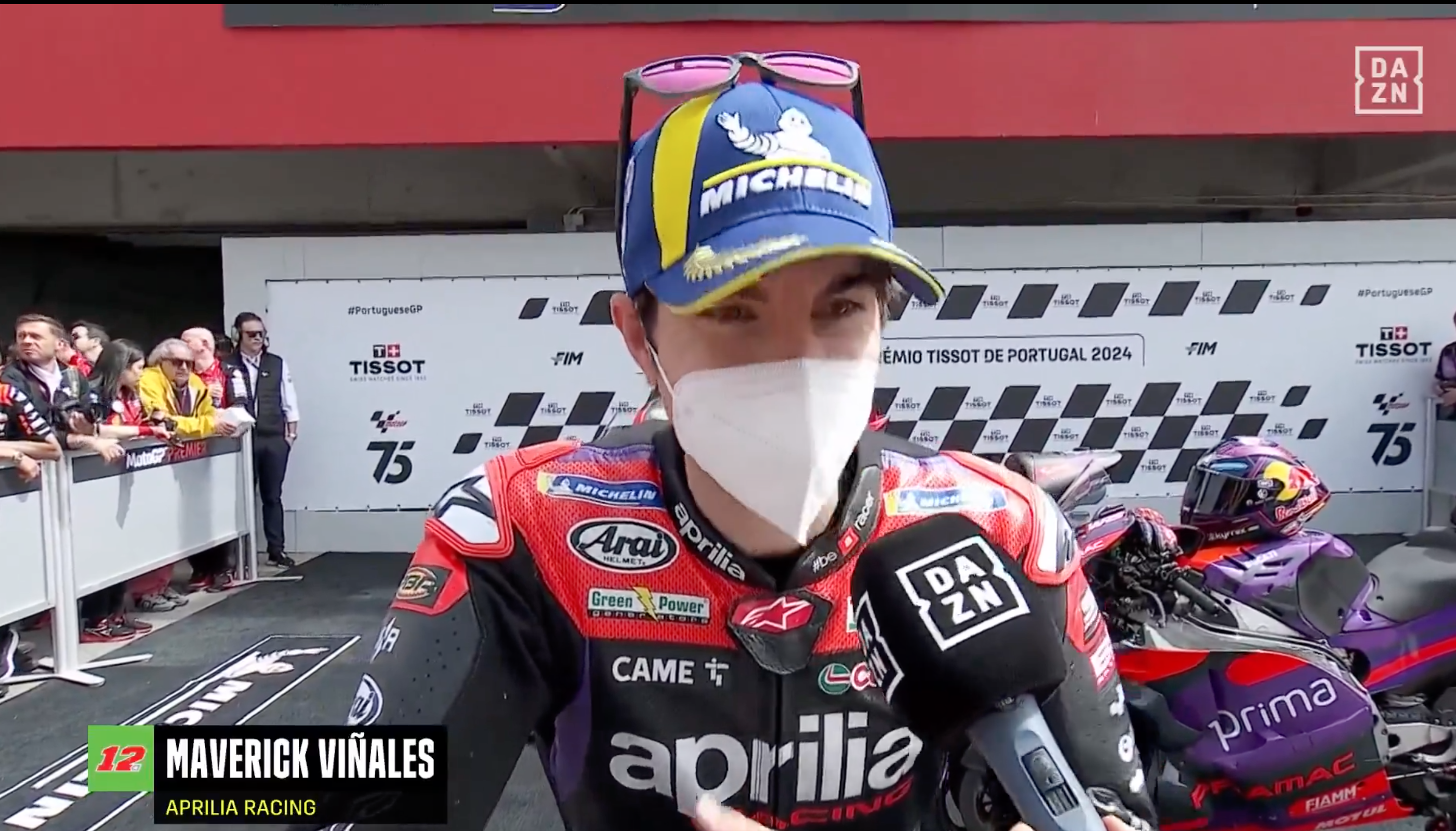 Maverick Viñales en los micrófonos de DAZN