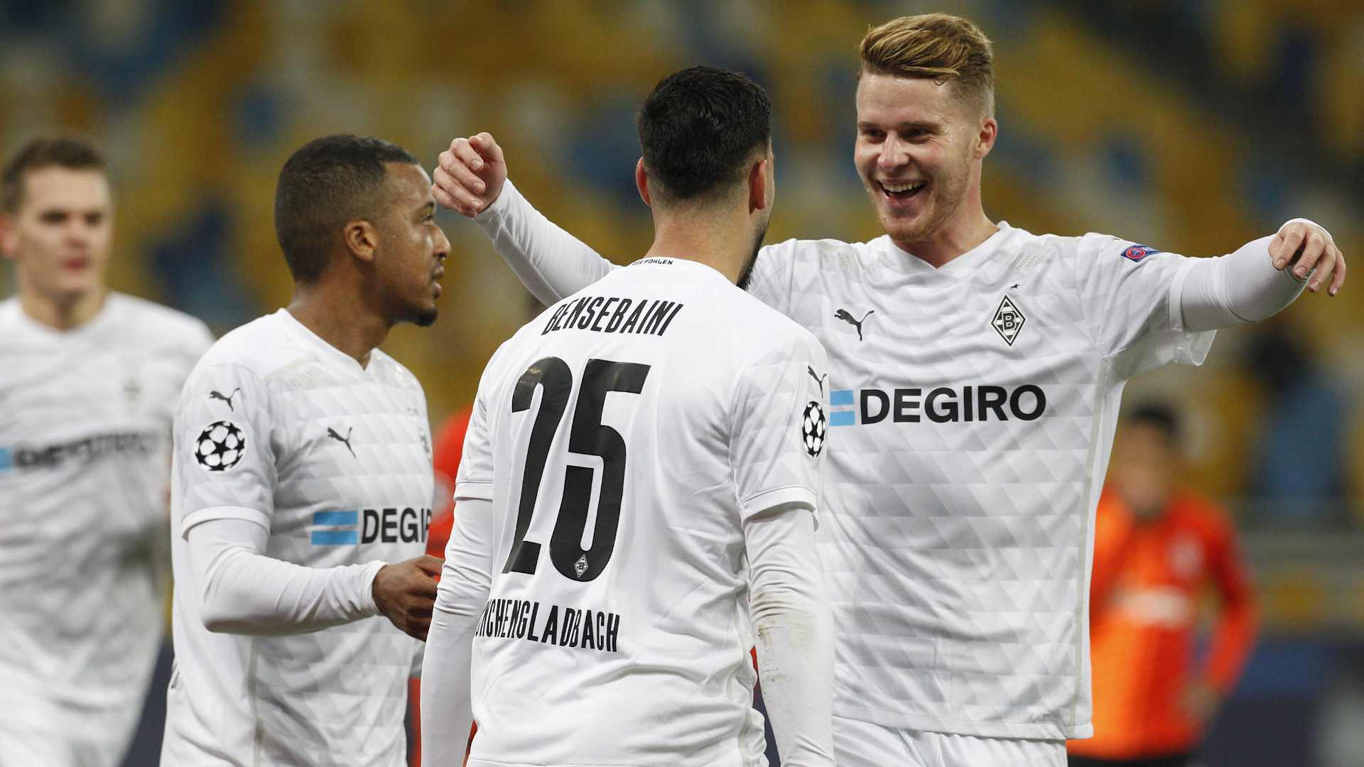 ONLY GERMANY Borussia Mönchengladbach vs. Schachtjor Donezk Jubel Ramy Bensebaini 03112020