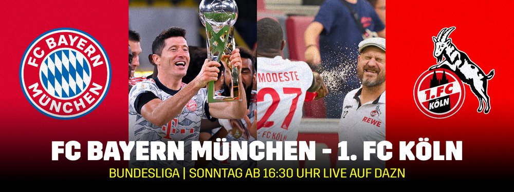 FC Bayern München 1. FC Köln DAZN Bundesliga 2. Spieltag Banner