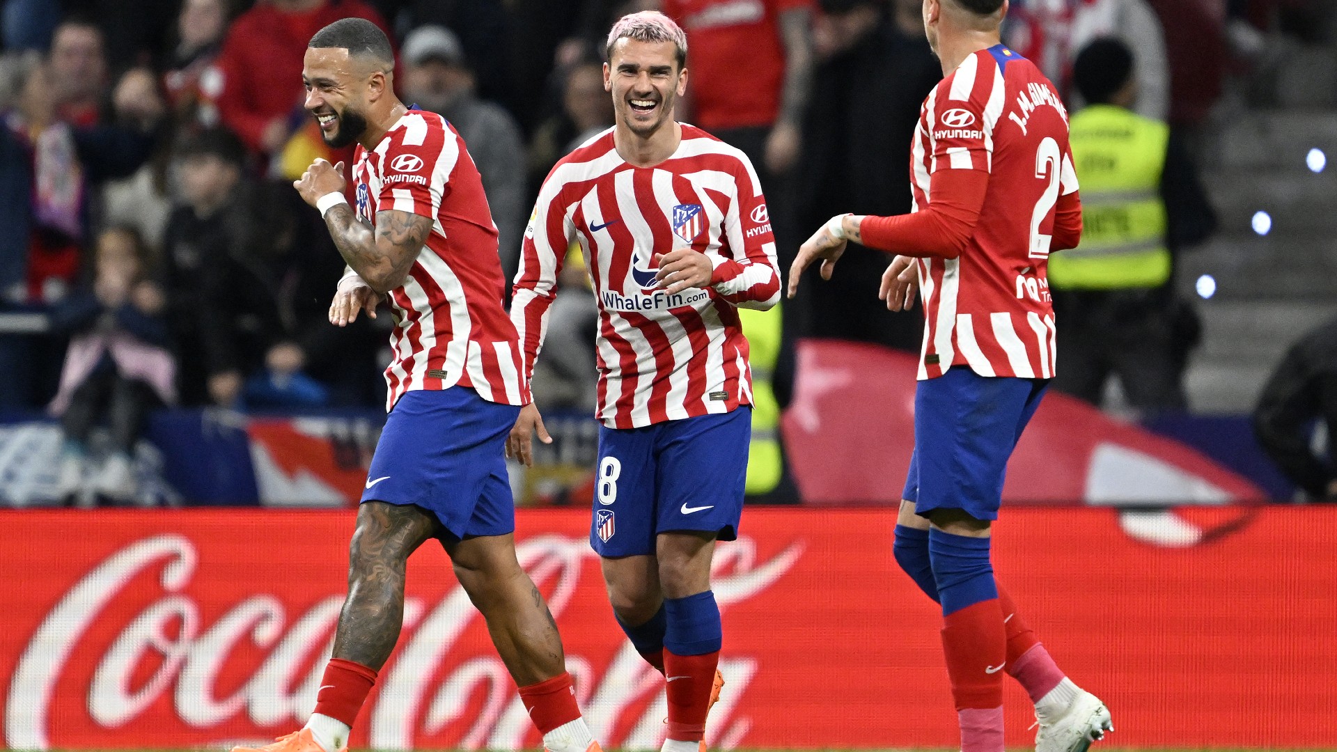 Griezmann celebra su gol frente al Valencia