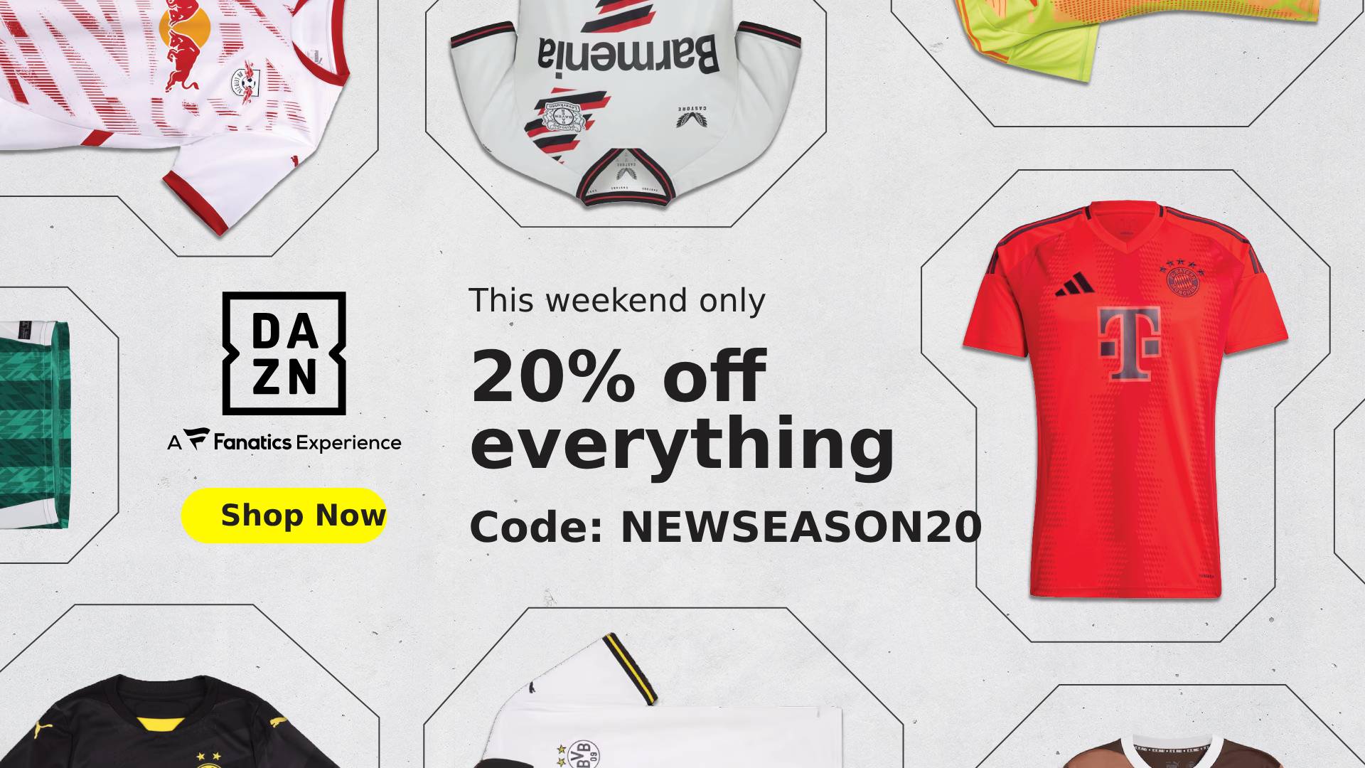 DAZN Shop 20% offer promo