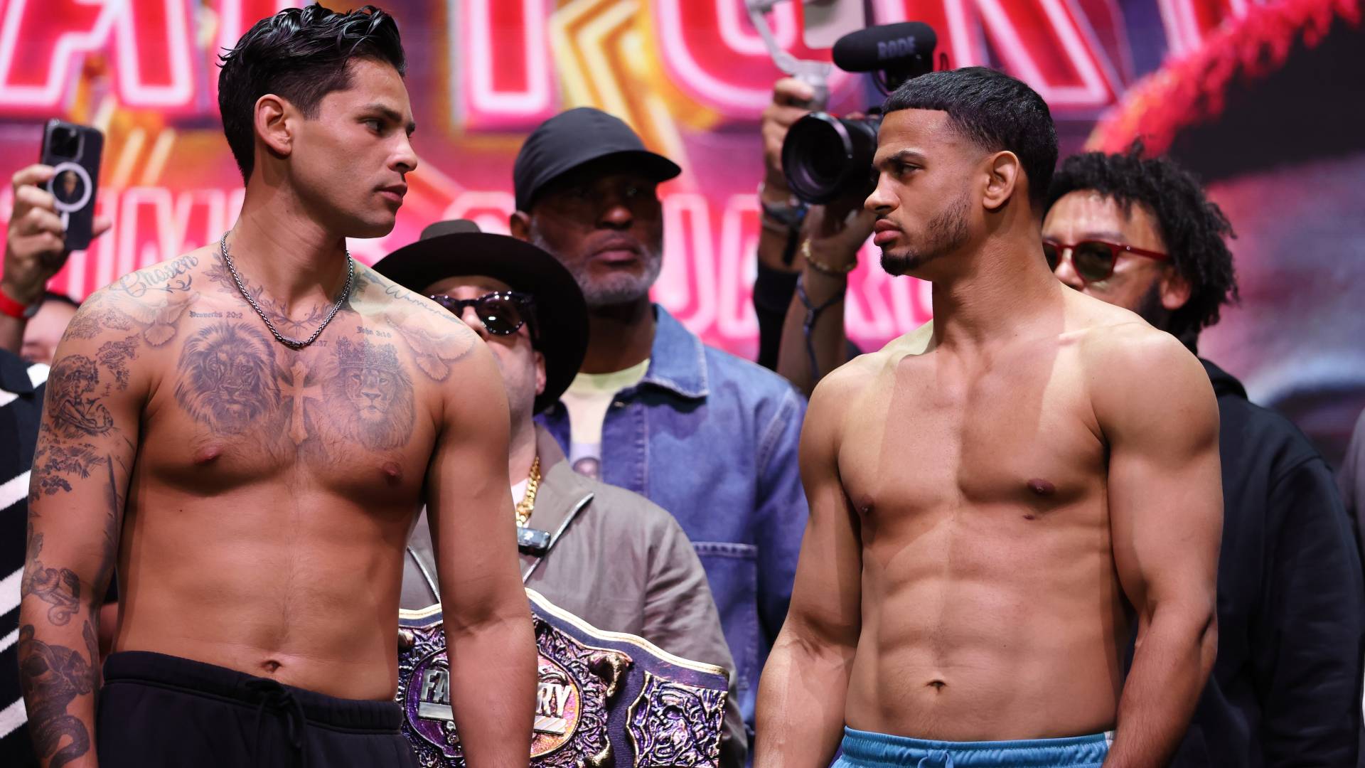 Ryan Garcia and Rolly Romero weigh-in_01052025