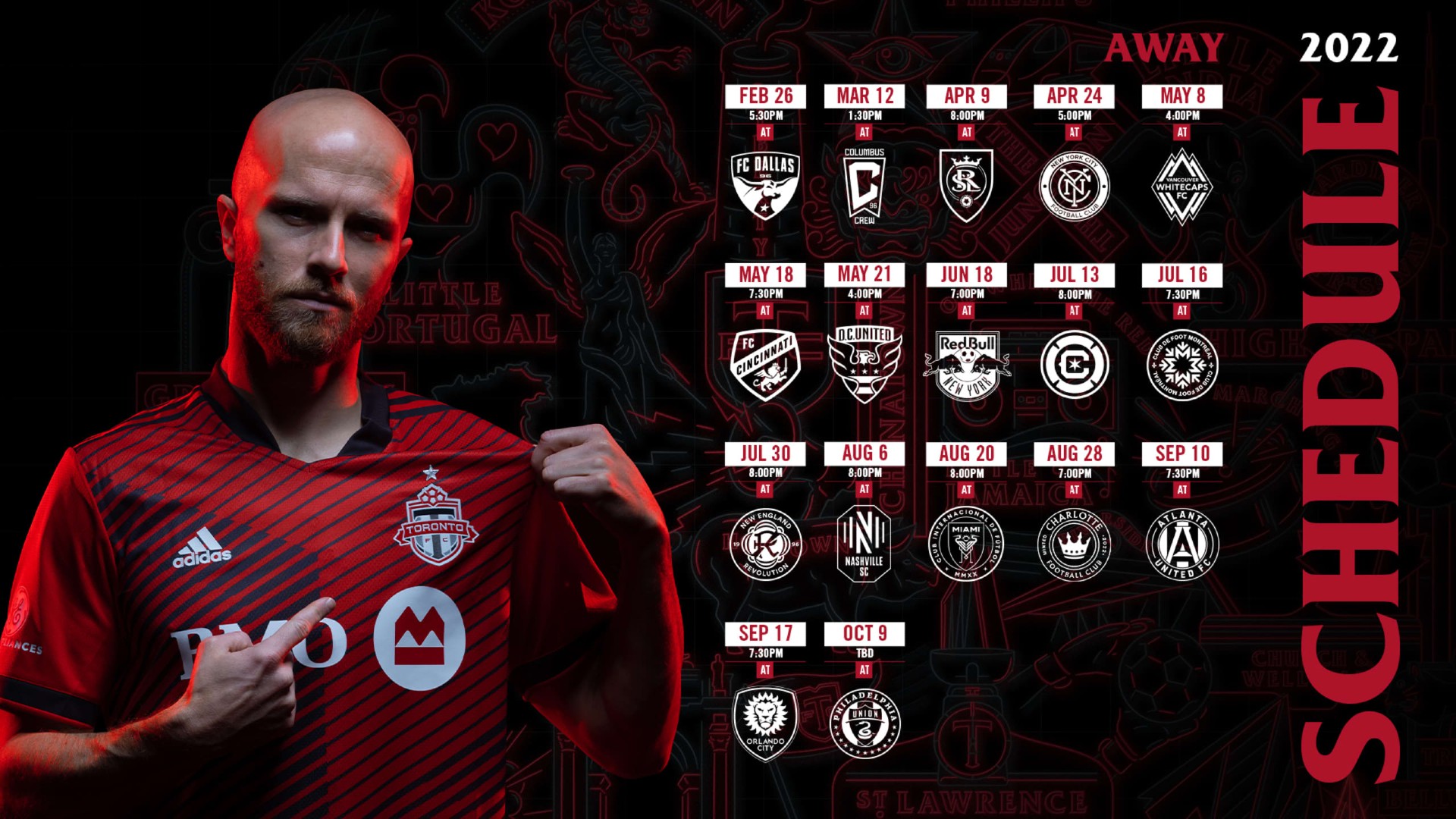 Calendario trasferta Toronto FC MLS 2022