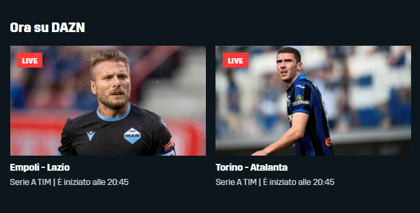 Live Empoli-Lazio e Torino-Atalanta