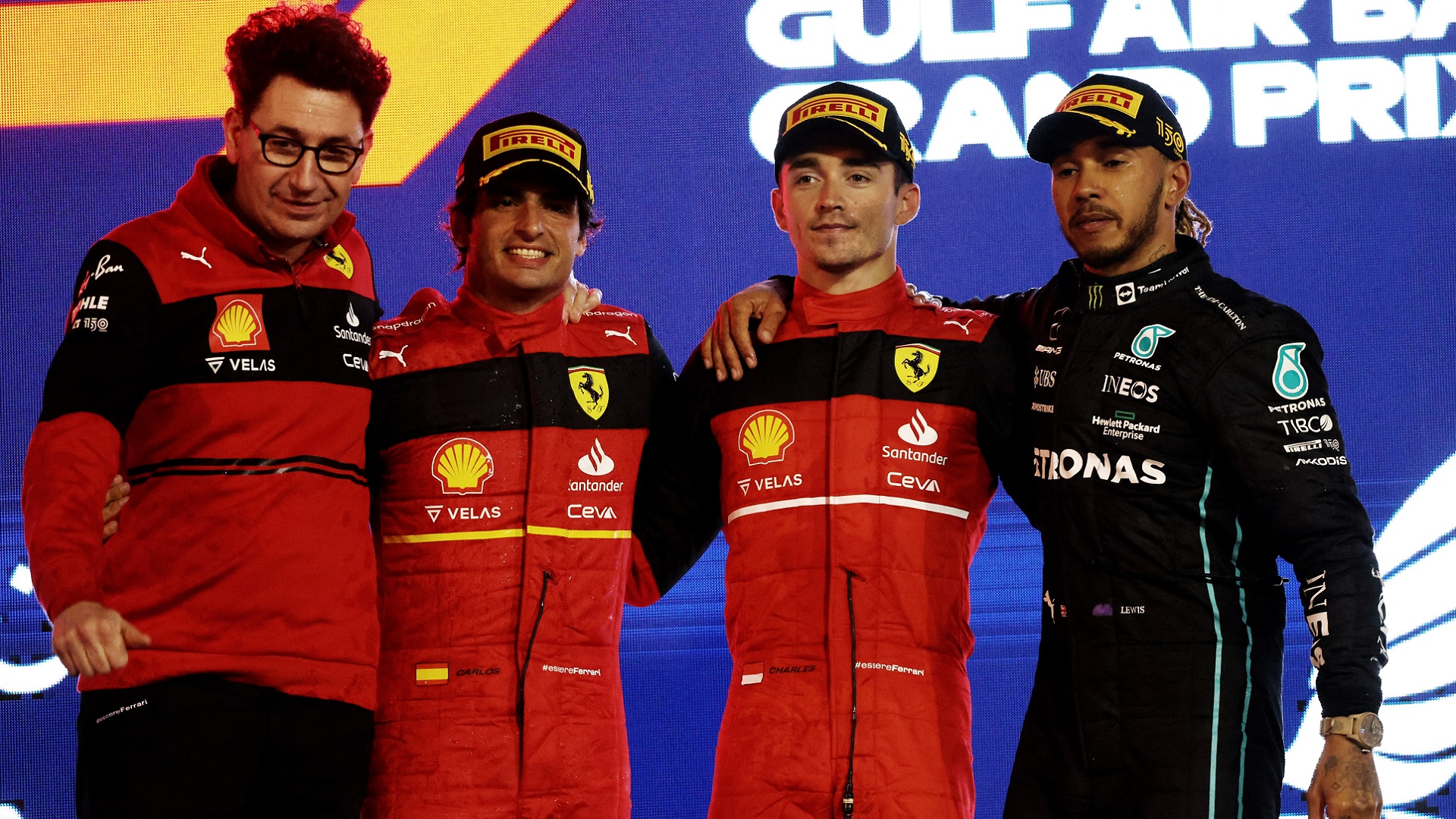 2022-12-01 Mattia Binotto Leclerc Sainz Ferrari F1 Formula 1