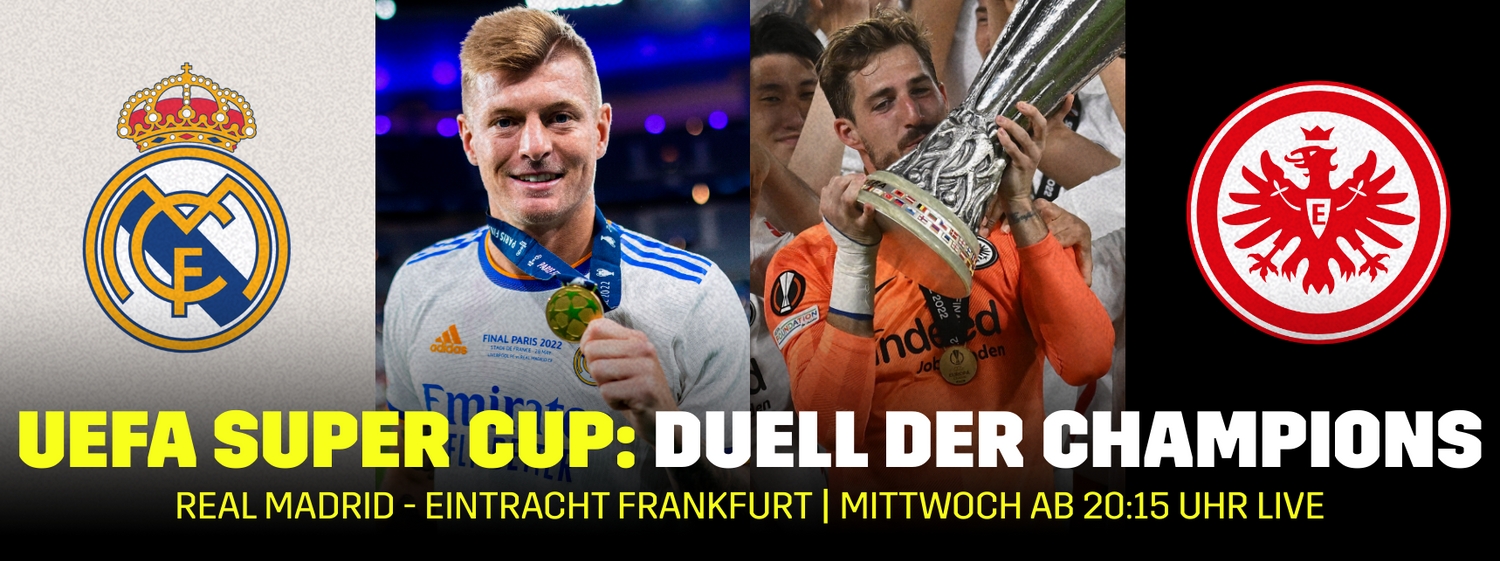 DAZN Banner UEFA Supercup Real Madrid Eintracht Frankfurt