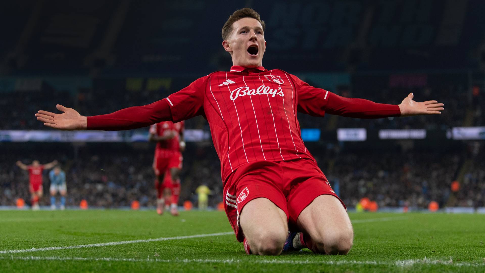 Elliot Anderson celebrating Forest goal against City_04032026