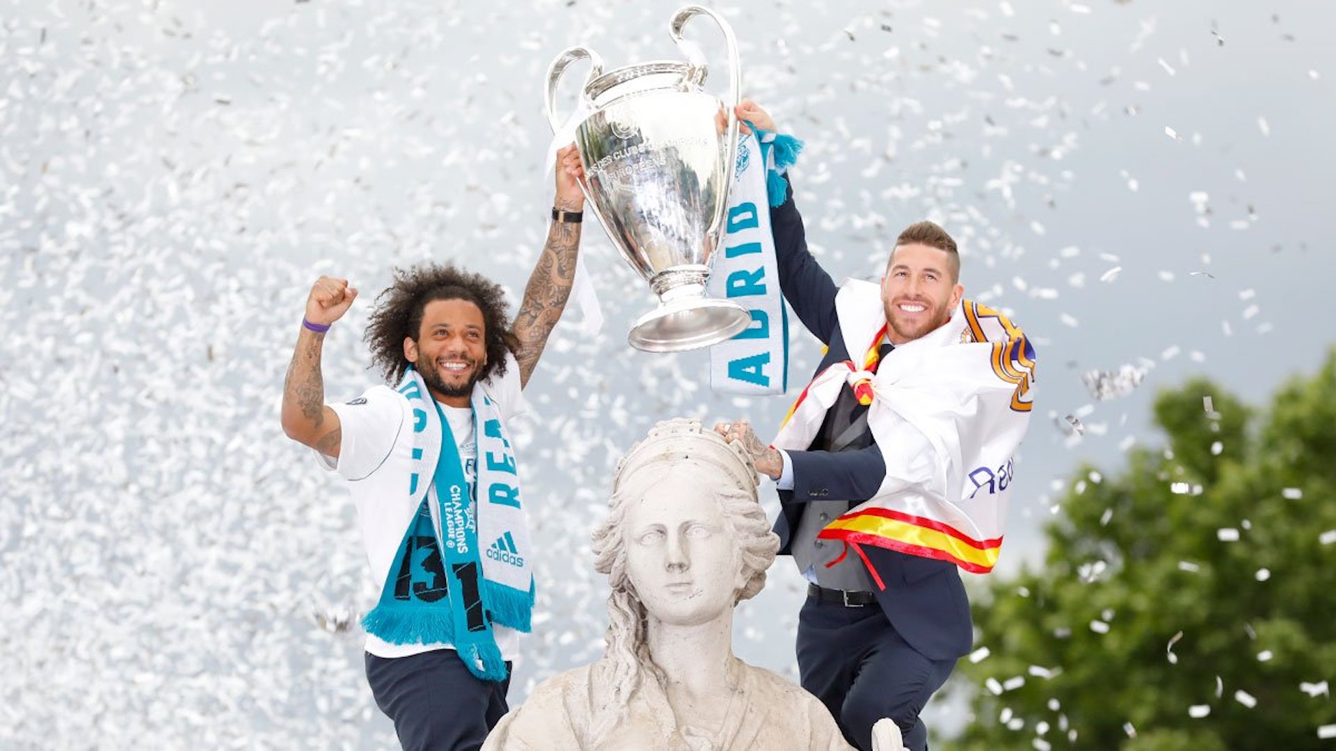 Marcelo, Sergio Ramos, Real Madrid, LaLiga, Cibeles