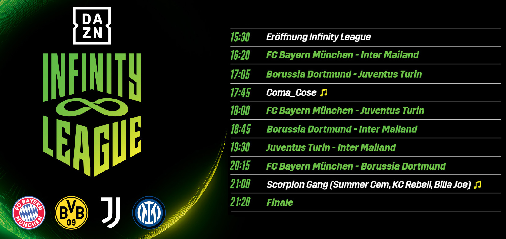 Infinity League 2025 Programm Zeitplan