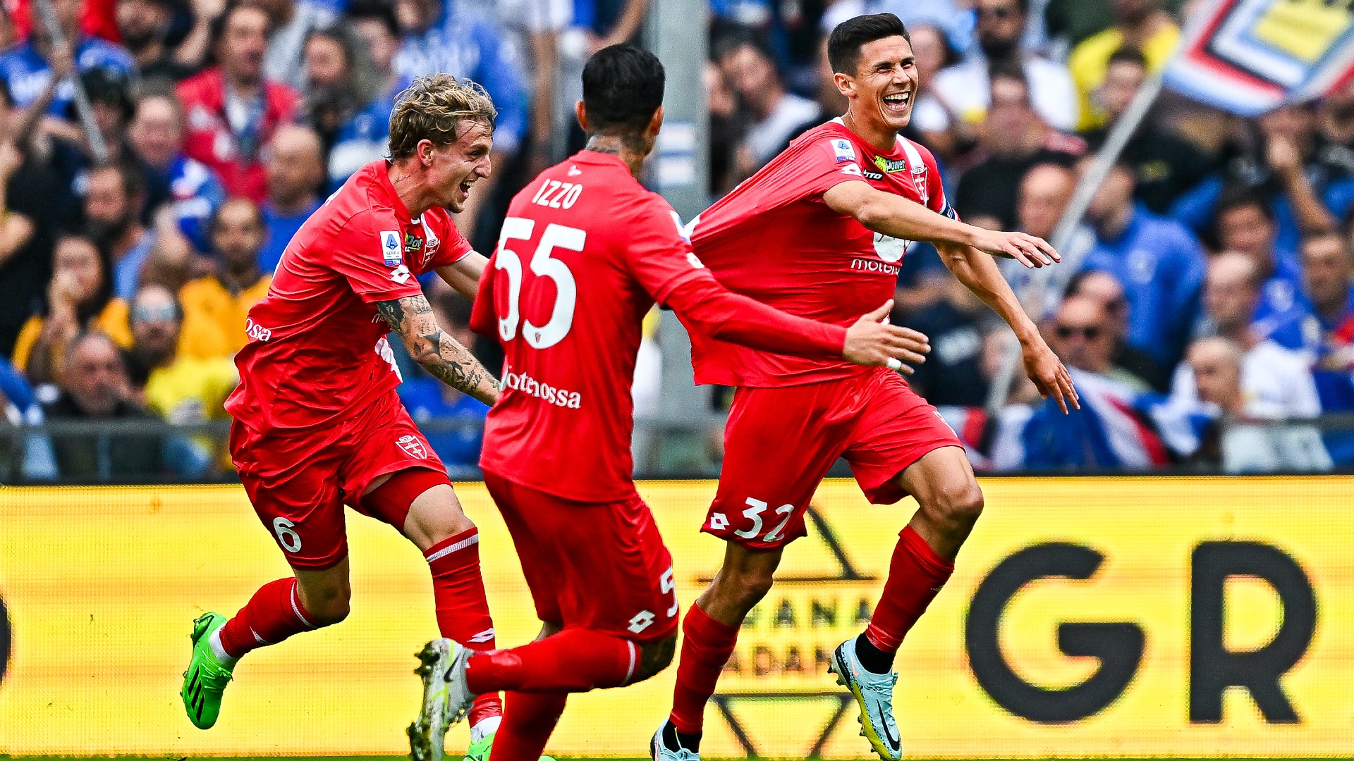 Pessina esulta dopo un gol in Sampdoria-Monza