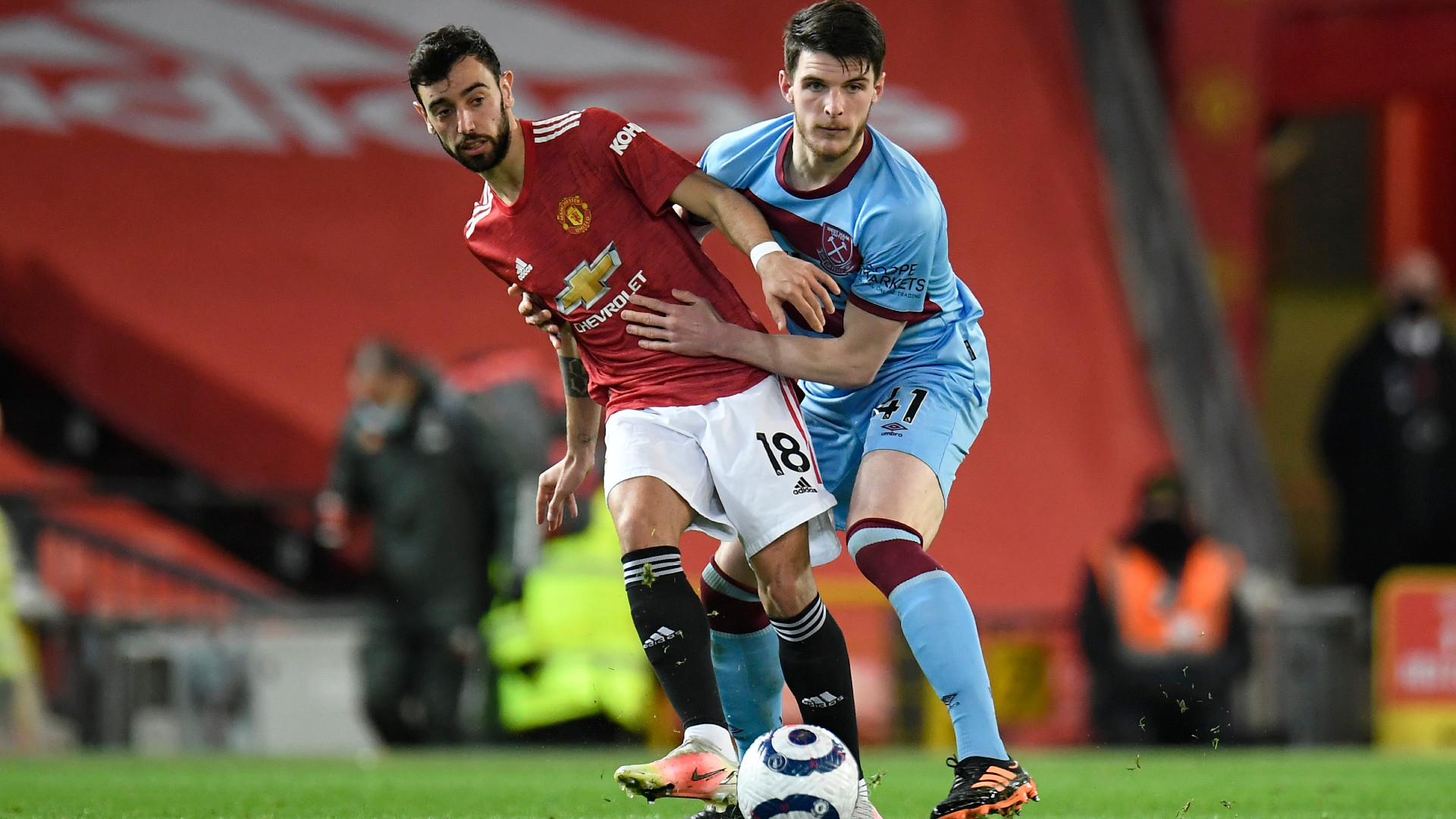 Manchester United West Ham Bruno Fernandes Declan Rice