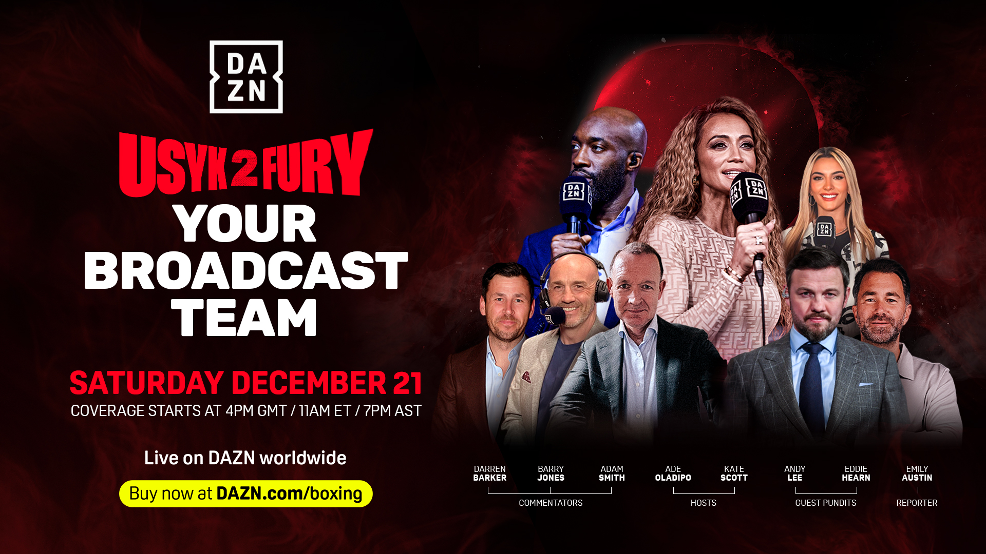 Usyk v Fury 2 DAZN broadcast team