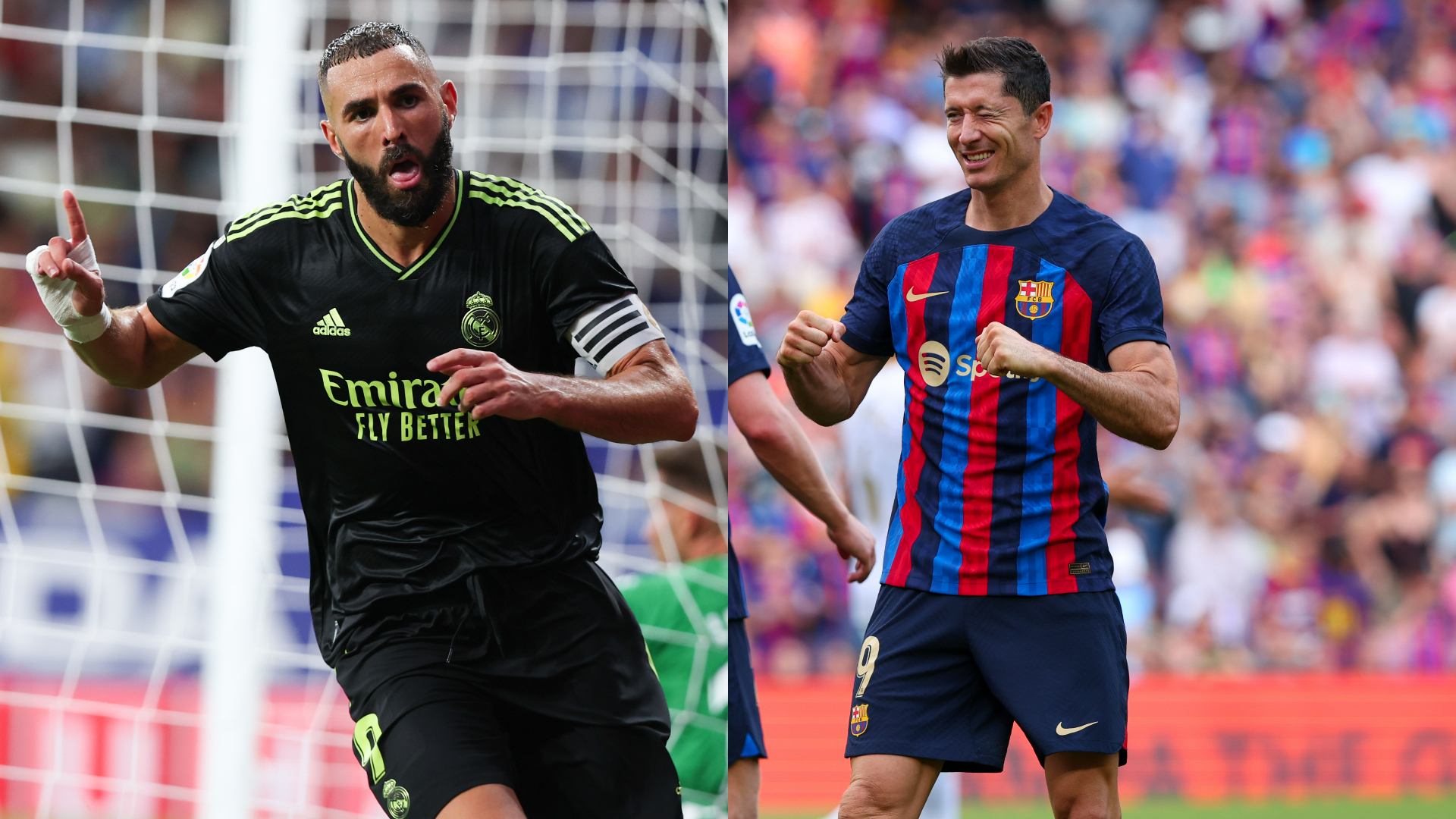 Karim Benzema, Robert Lewandowski, Real Madrid, FC Barcelona, El Clásico, LaLiga