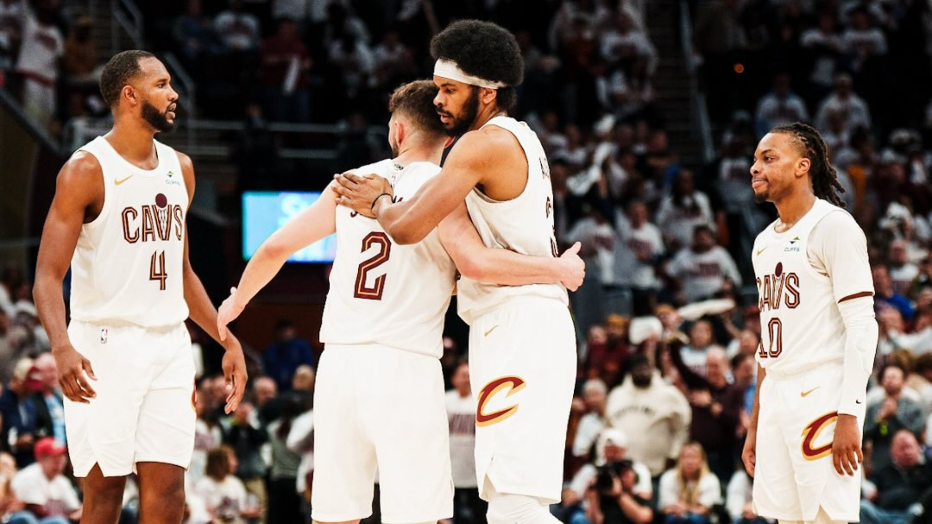 Darius Garland, Evan Mobley, Jarrett Allen, Cleveland Cavaliers