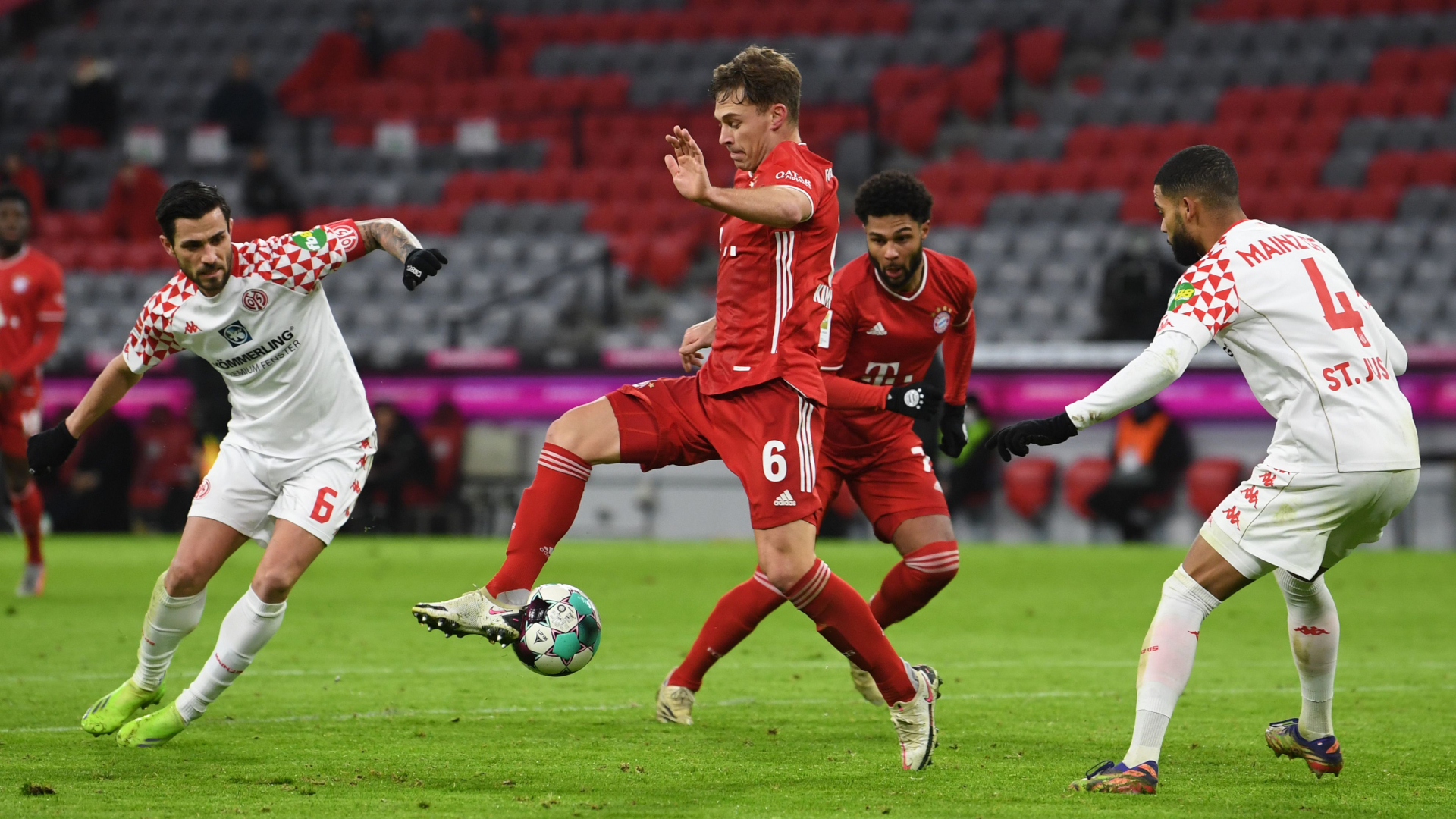 ONLY GER FC Bayern München vs. Mainz 05 Bundesliga Joshua Kimmich Serge Gnabry Jeremiah St. Juste Danny Latza 03012021