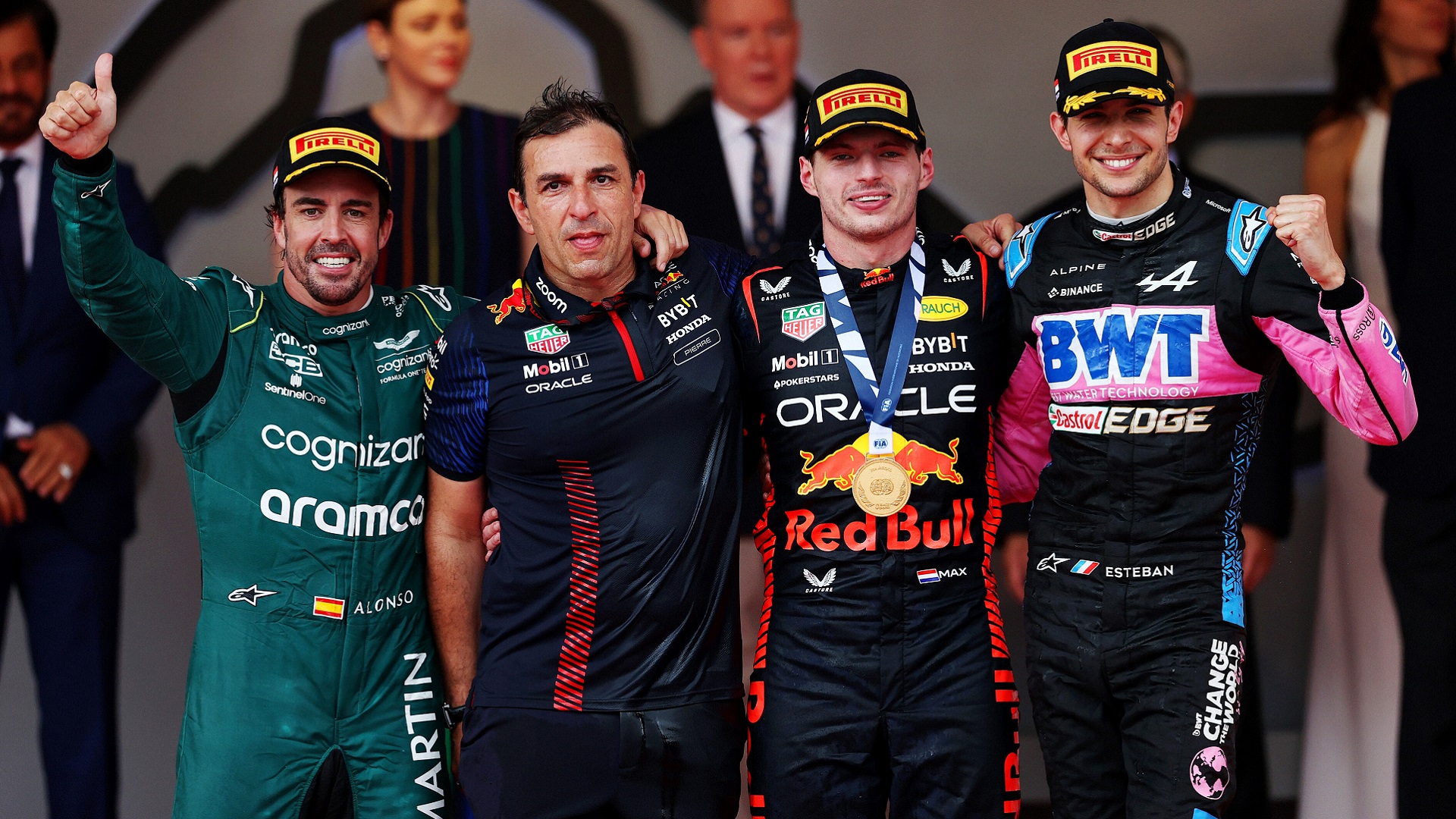 2023-05-28 Verstappen Alonso Ocon F1 Formula 1