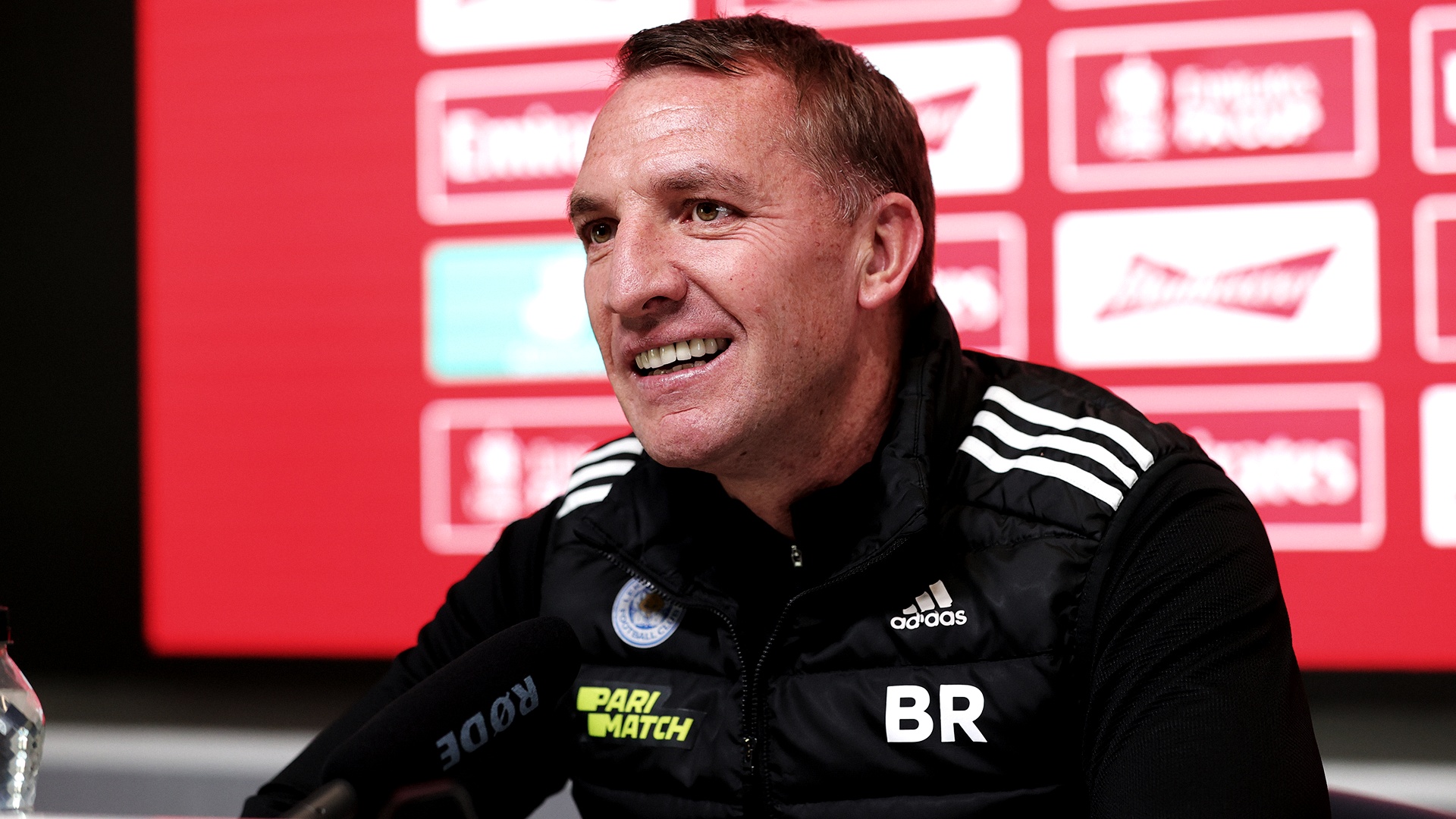Brendan Rodgers, allenatore del Leicester, in conferenza stampa