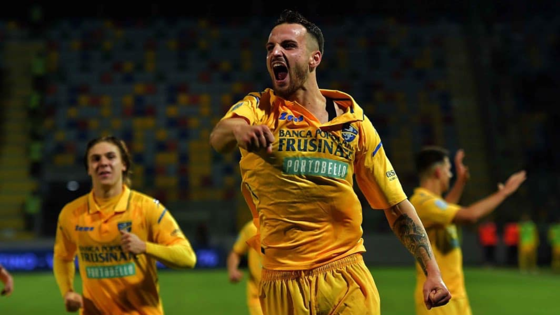 Federico Gatti, esultanza, gol Frosinone, Serie B 2021-2022, DAZN Italia