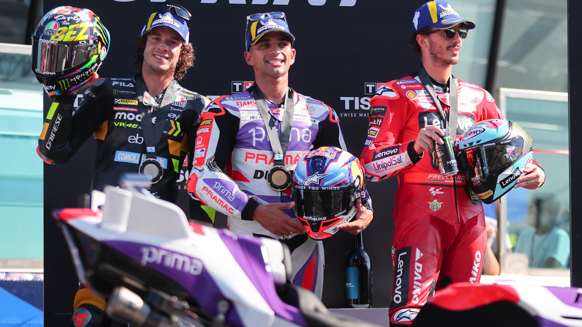 Marco Bezzecchi, Jorge Martín, Pecco Bagnaia, MotoGP, GP San Marino