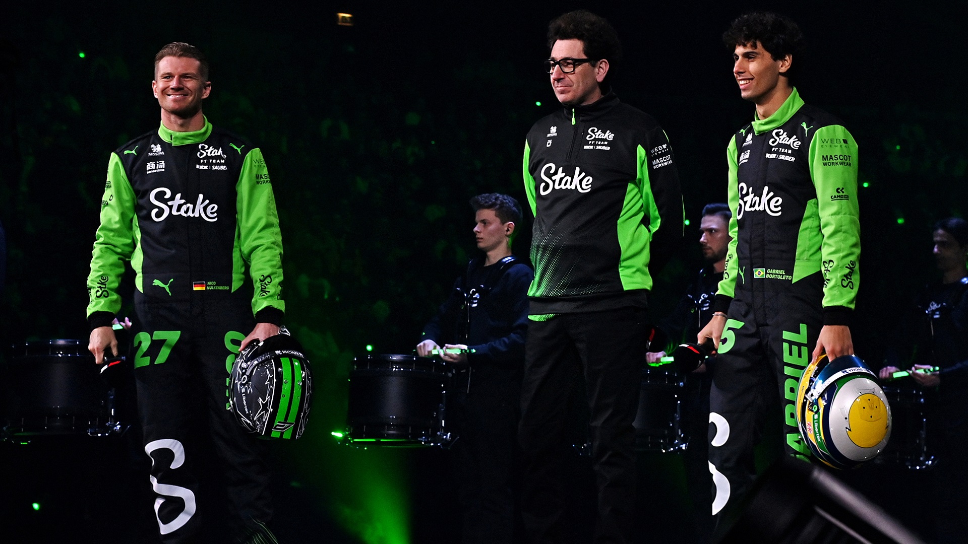 2025-02-18 Hulkenberg Gabriel Bortoleto Binotto Kick Sauber F1 Formula 1