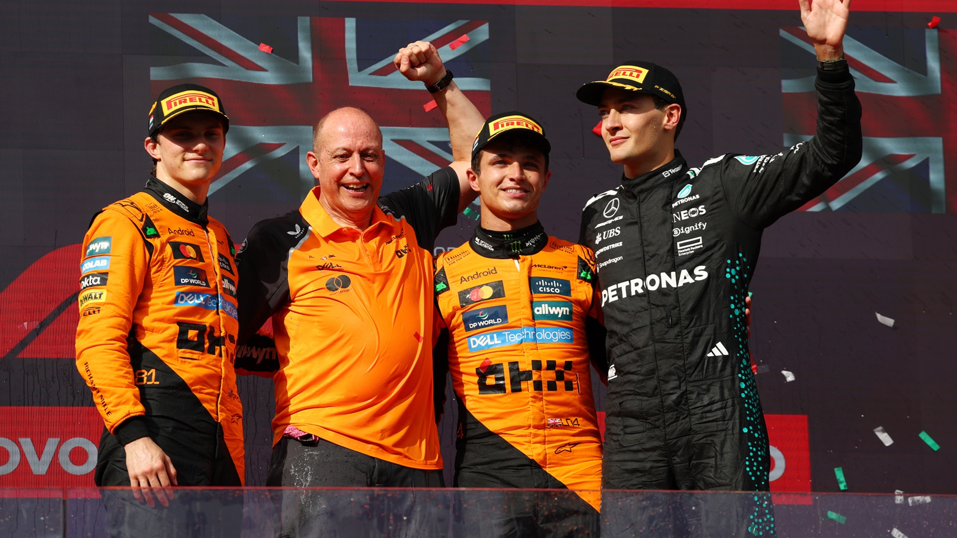 2025-08-03 Norris Piastri Russell Podium F1 Formula 1