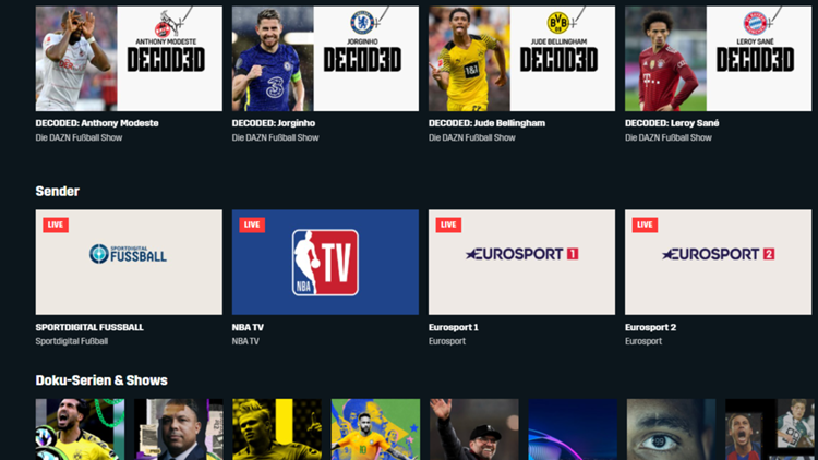 DAZN App Sender Reiter 02122021
