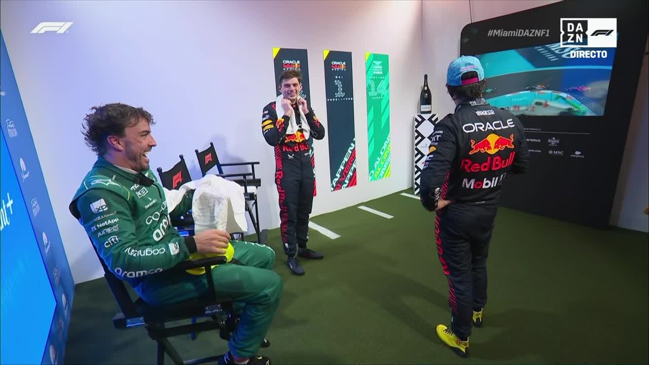Fernando Alonso Max Verstappen Checo Pérez