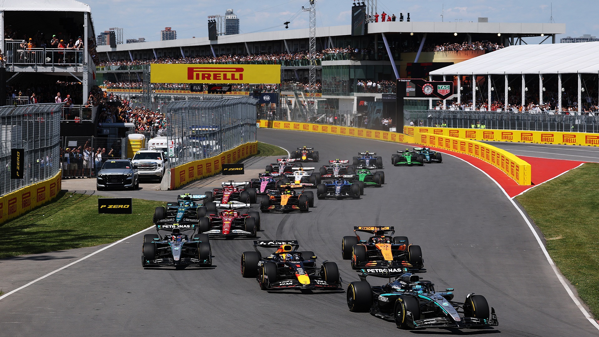 2025-06-15 Russell Verstappen Antonelli Canada Start F1 Formula 1