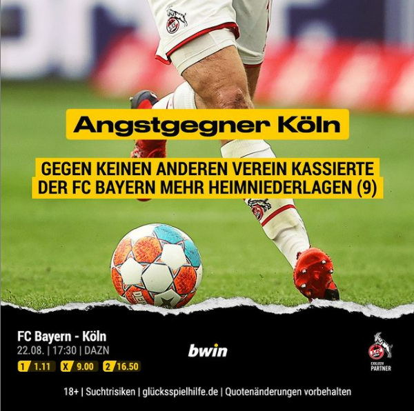FC Bayern München 1. FC Köln bwin