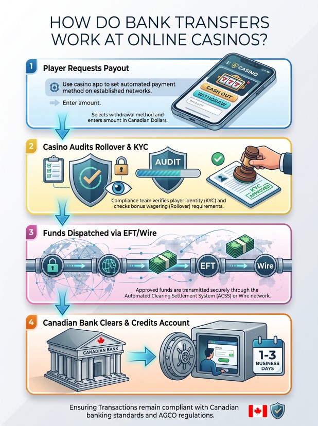 How do bank transfers work at online casinos