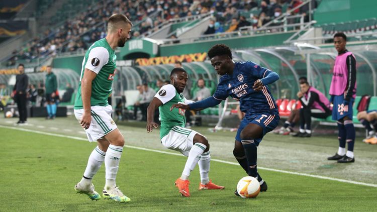 ONLY GERMANY Rapid Wien vs. FC Arsenal Europa League Bukayo Saka Filip Stojkovic Kelvin Arase 22102020
