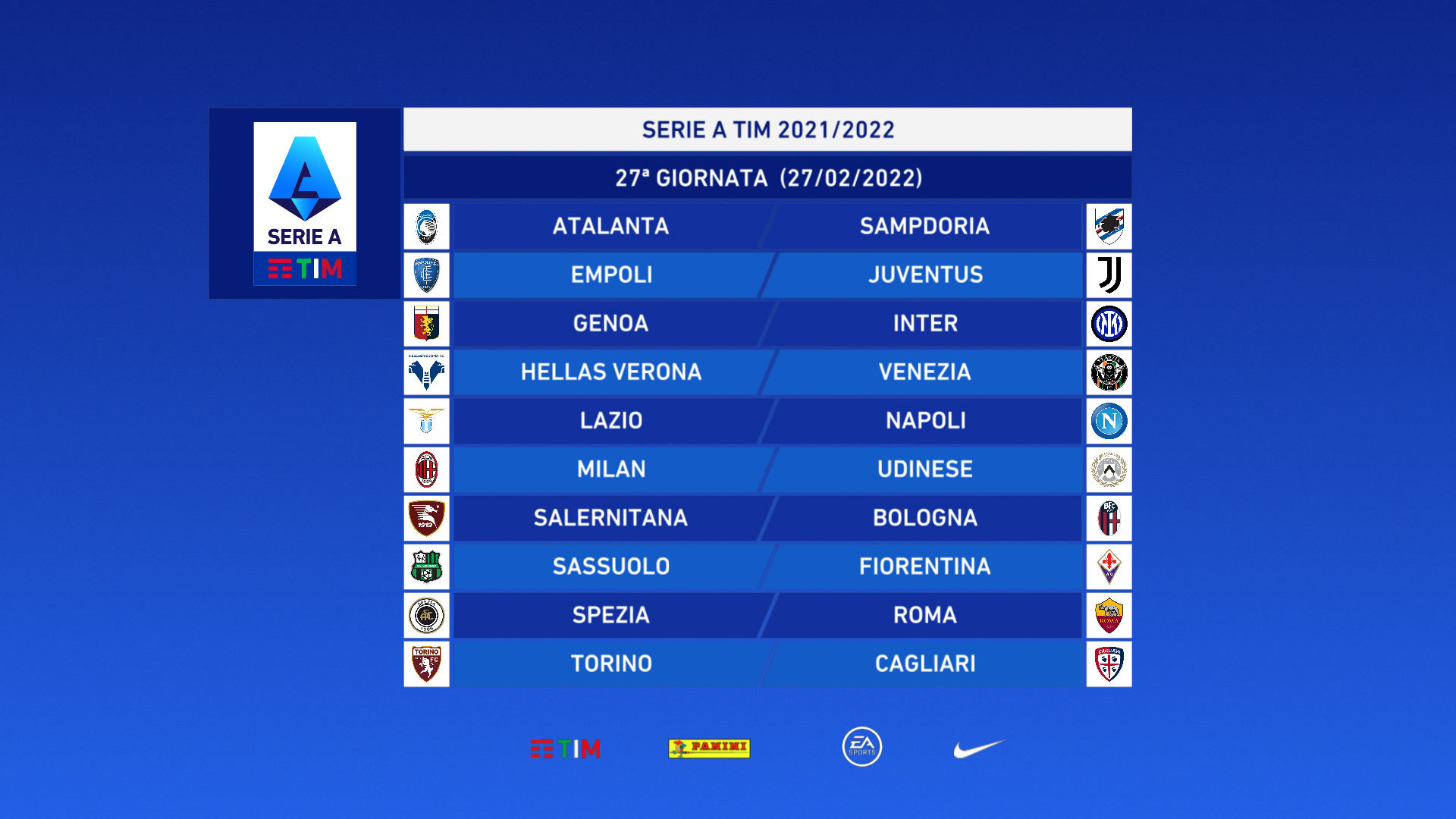 Serie A 2021/2022 Giornata 27