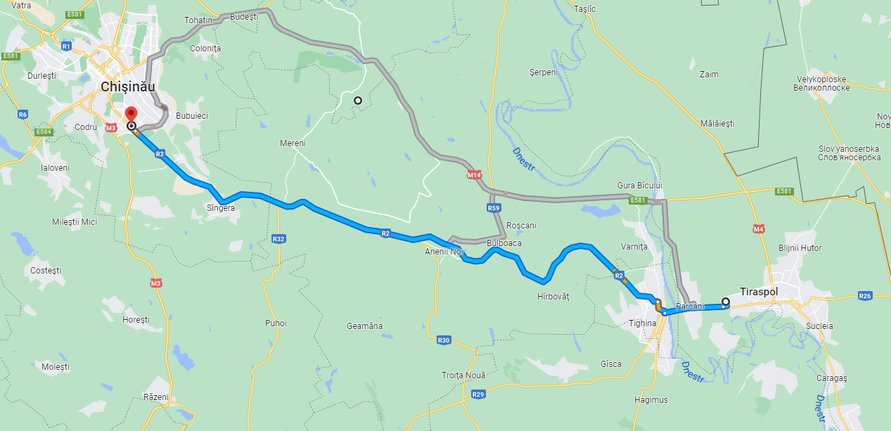 Tragitto Stadio Sheriff Google Maps