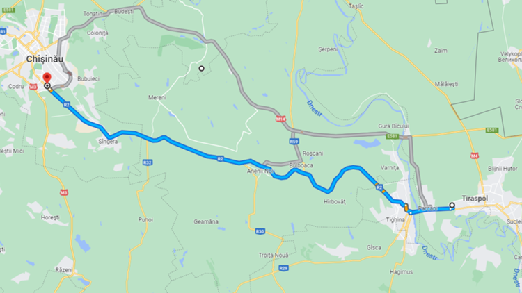 Tragitto Stadio Sheriff Google Maps