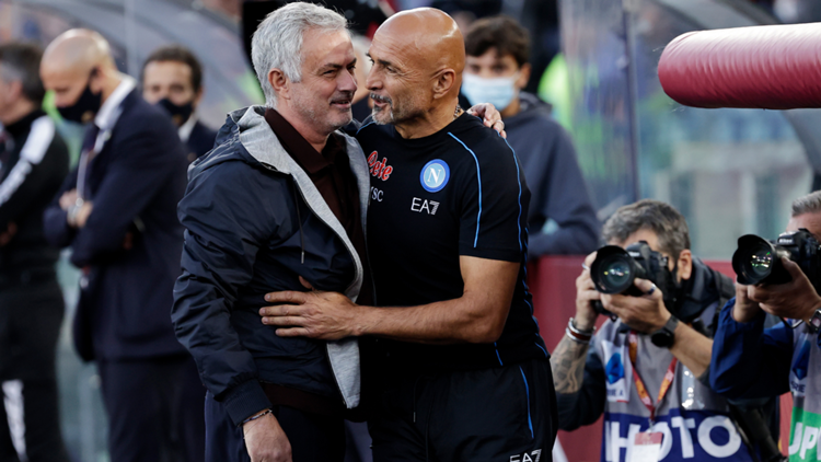 Spalletti e Mourinho prima di Roma-Napoli