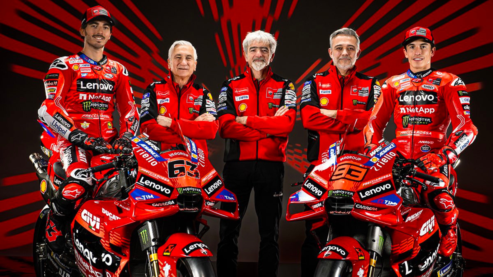Marc Márquez, Pecco Bagnaia, Davide Tardozzi, Didi Dall'Igna, Mauro Grassilli, Ducati, Mundial MotoGP 2025
