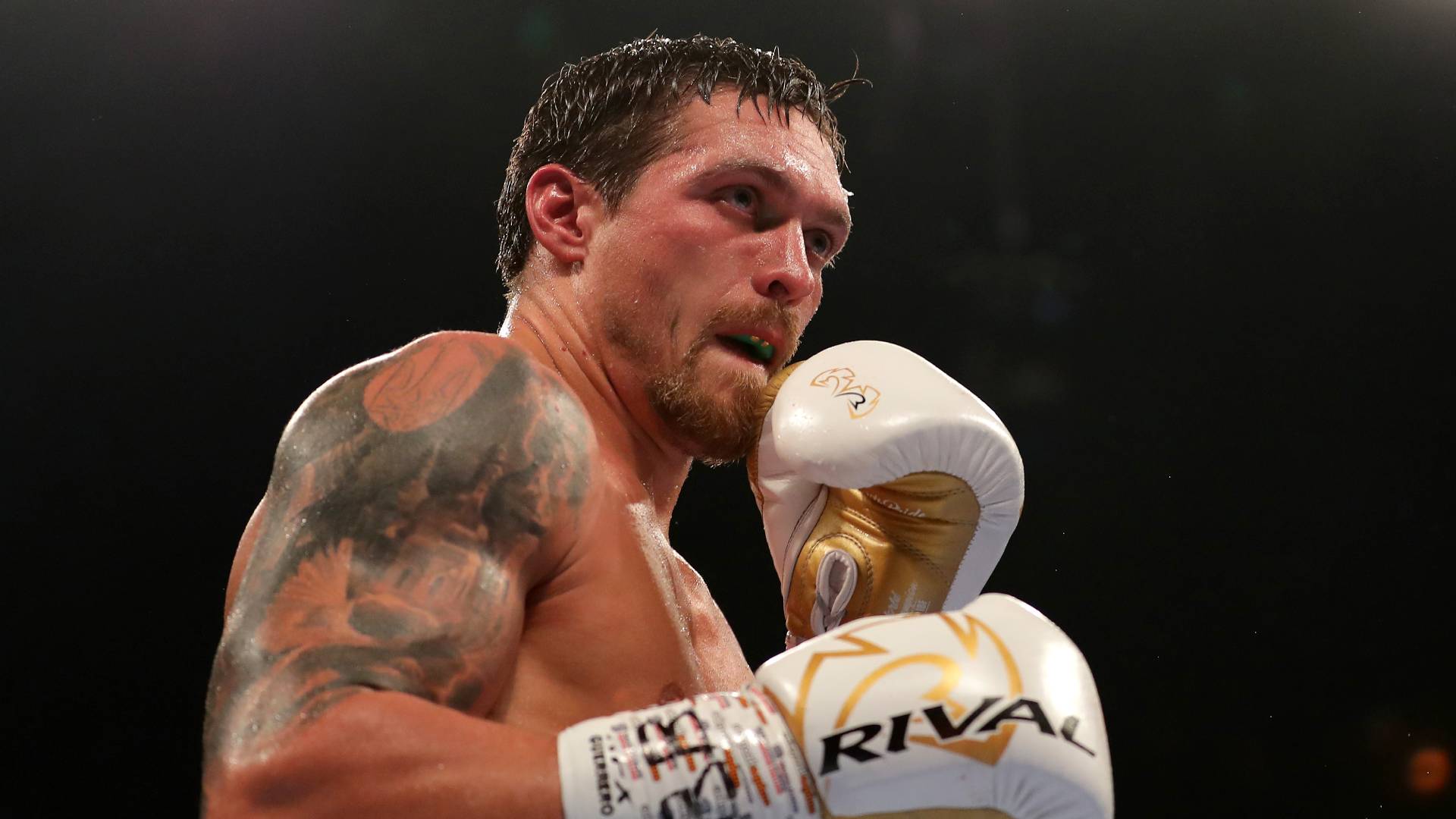 Oleksandr Usyk of Ukraine in action during the WBC, WBA, WBO, IBF & Ring Magazine World Cruiserweight Title Fight between Oleksandr Usyk and Tony Bellew