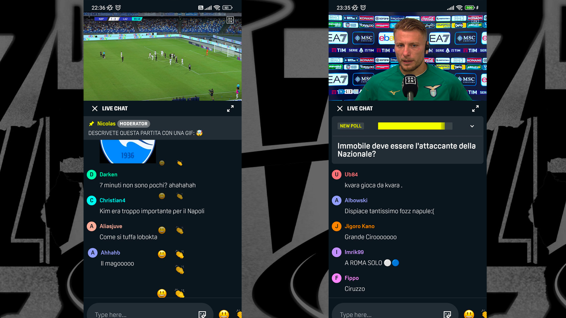 Modalità Fan Zone su DAZN