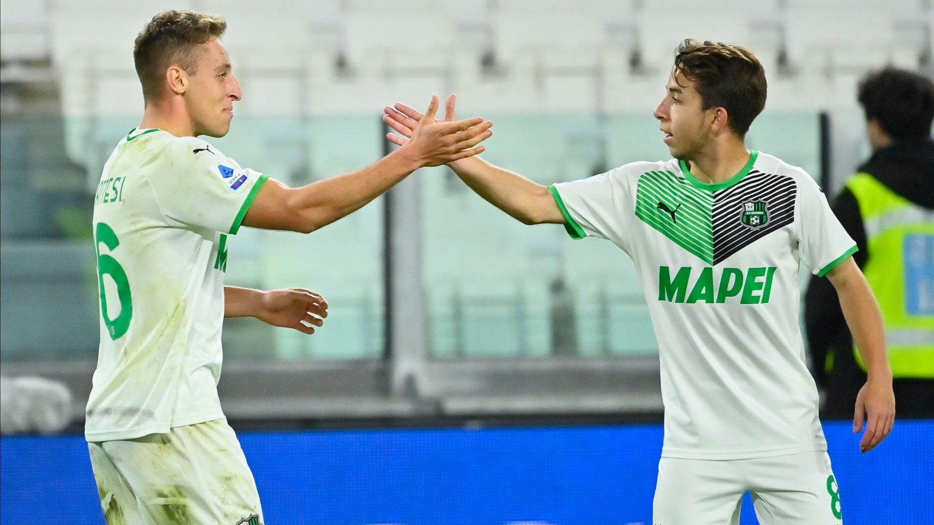 Serie A TIM 2021-22: Davide Frattesi e Maxime Lopez in Juventus-Sassuolo 1-2