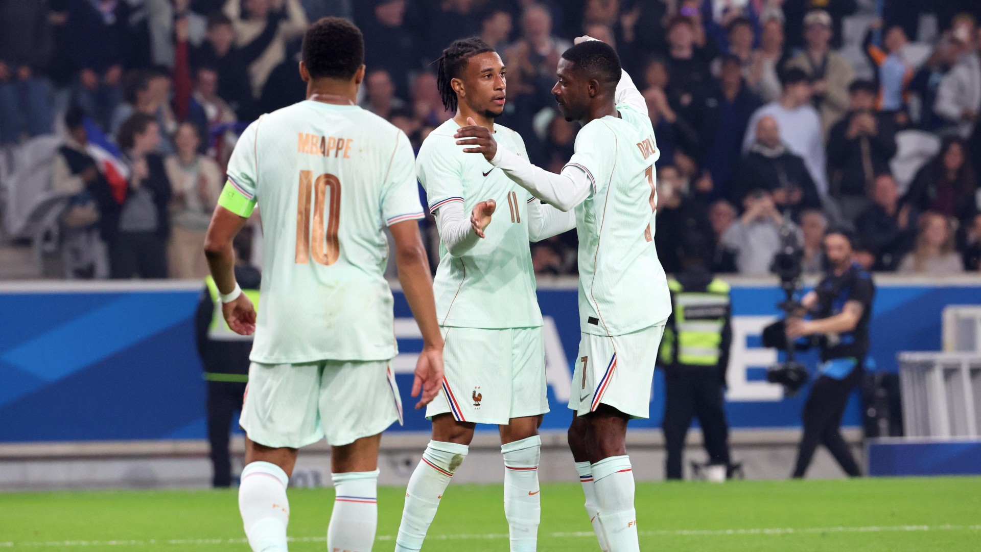 Michael Olise #11 France Kylian Mbappe #10 Ousmane Dembele #7 08062026