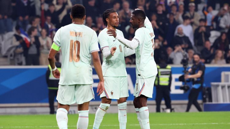 Michael Olise #11 France Kylian Mbappe #10 Ousmane Dembele #7 08062026