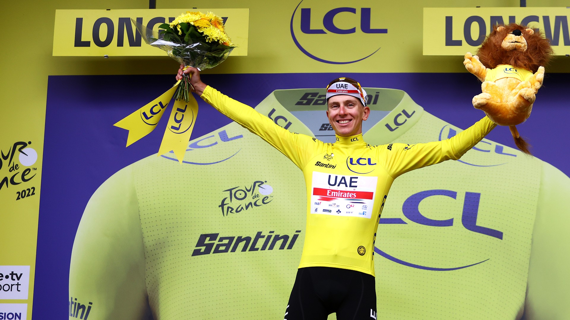 Tour de France 2022, Tadej Pogacar in maglia gialla a Longwy, 6a tappa