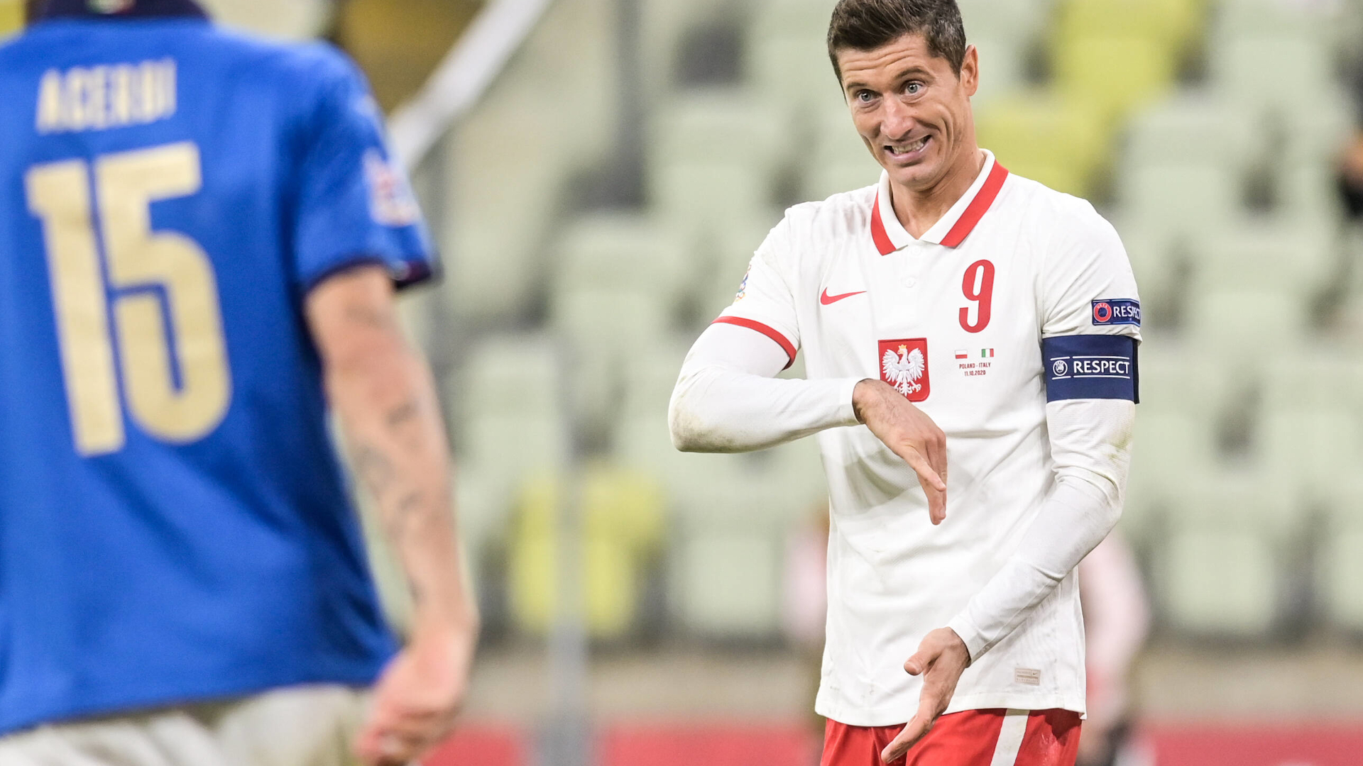 ONLY GERMANY Italy vs Poland Robert Lewandowski 11102020