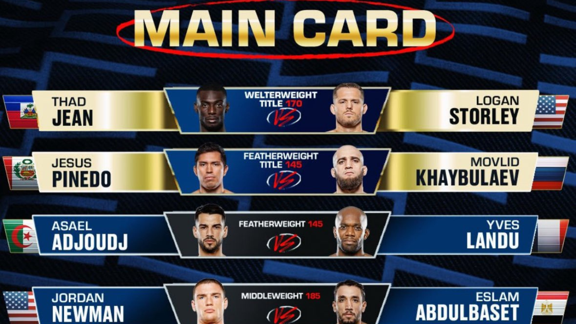 Thad Jean vs Logan Storley MMA