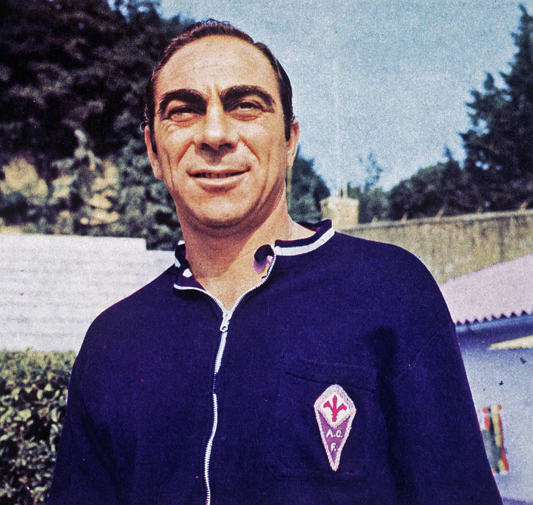 Bruno Pesaola con la tuta della Fiorentina