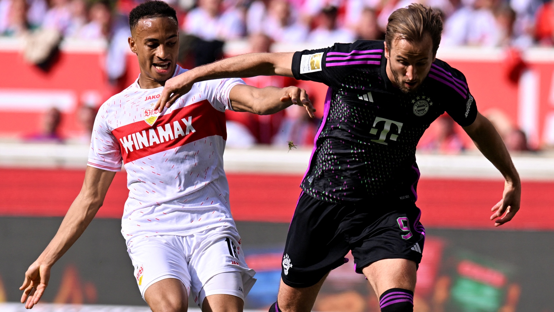 Jamie Leweling Harry Kane VfB Stuttgart FC Bayern München 04052024